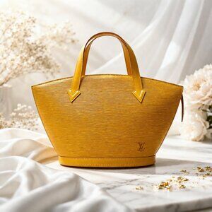 Authentic Louis Vuitton Saint Jacques Epi Leather Yellow Tote Bag Luxury Bag